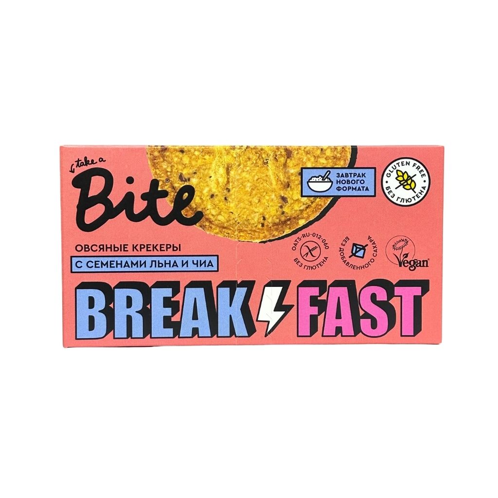 Bite Овсяные крекеры с семенами льна и чиа 200 гр