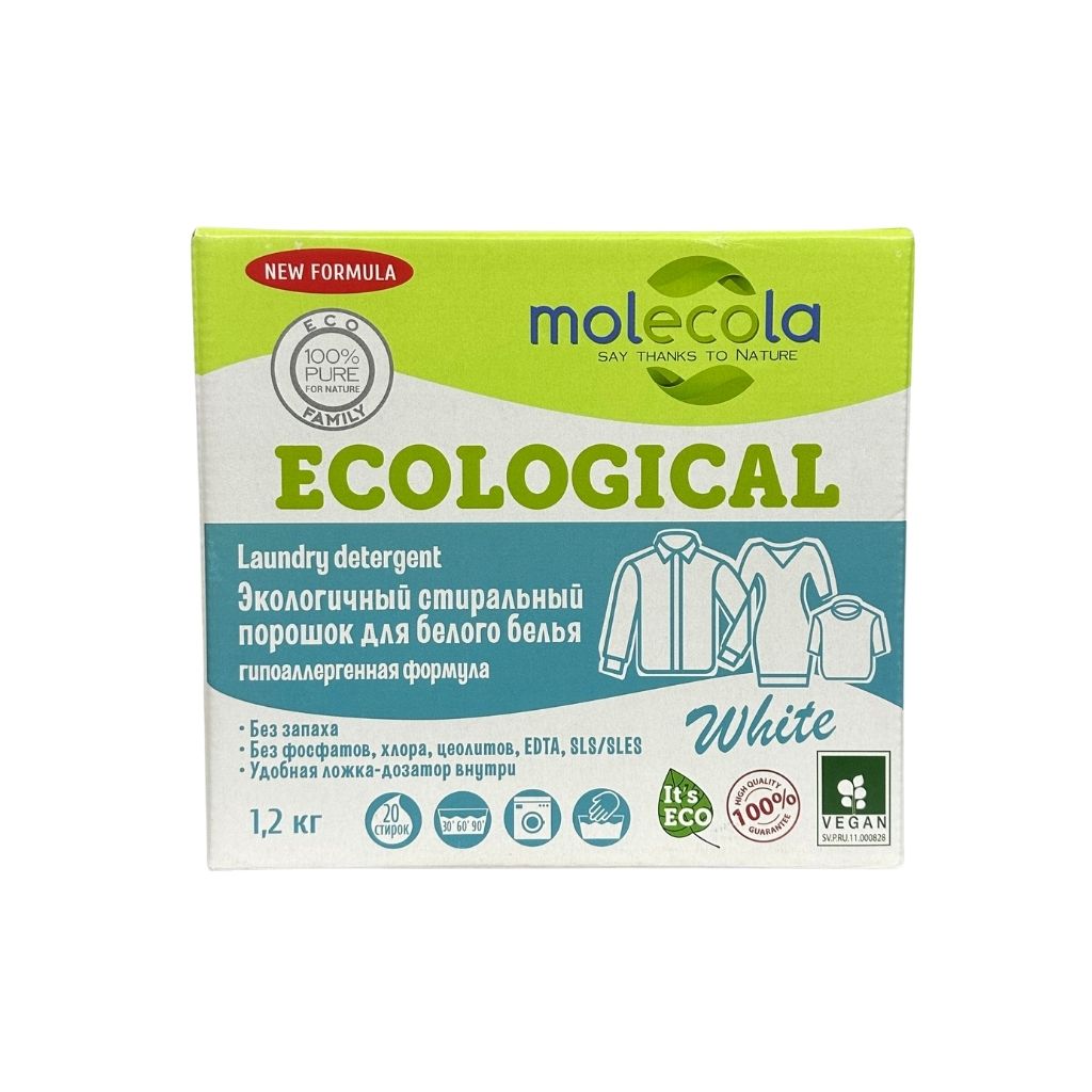 Molecola Стиральный порошок для белого белья 1,2кг