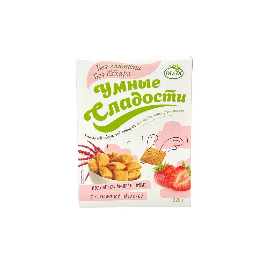 Ди Ди Подушечки амарантовые Умные сладости с клубничной начинкой 220гр