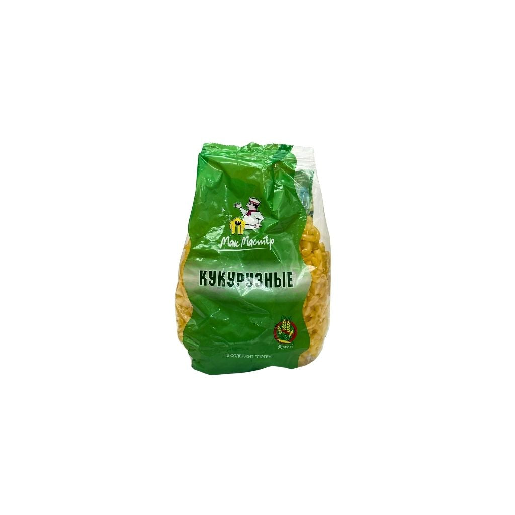 Мак Мастер Кукурузные макароны Рифленая трубочка и рожок 300гр