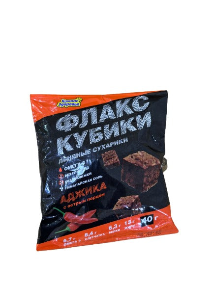 Флакс-кубики Льнянные сухарики бородинские 40 гр , шт