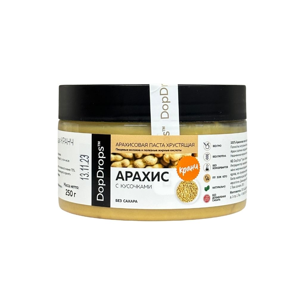DopDrops паста Арахисовая Хрустящая Кранч Без добавок 250 гр, шт