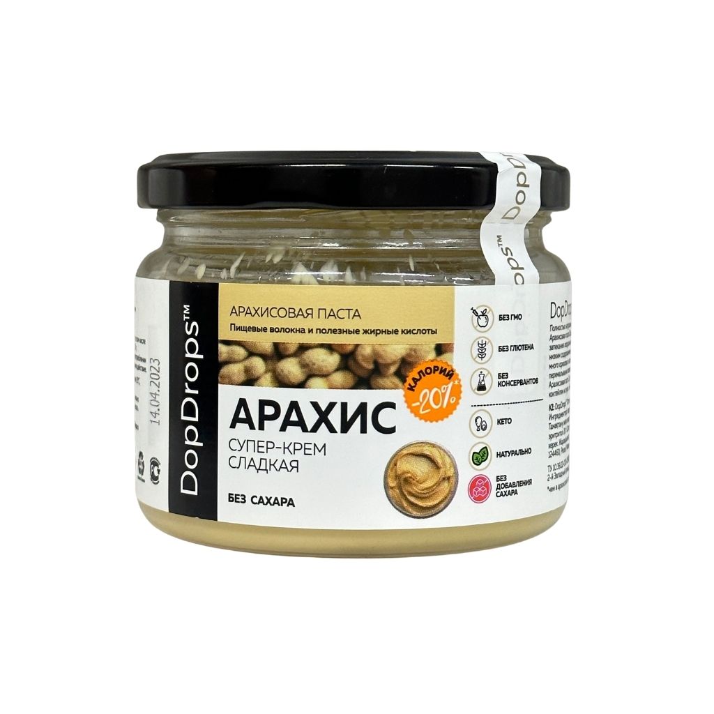 DopDrops паста Арахисовая Сладкая супер-крем 250 г