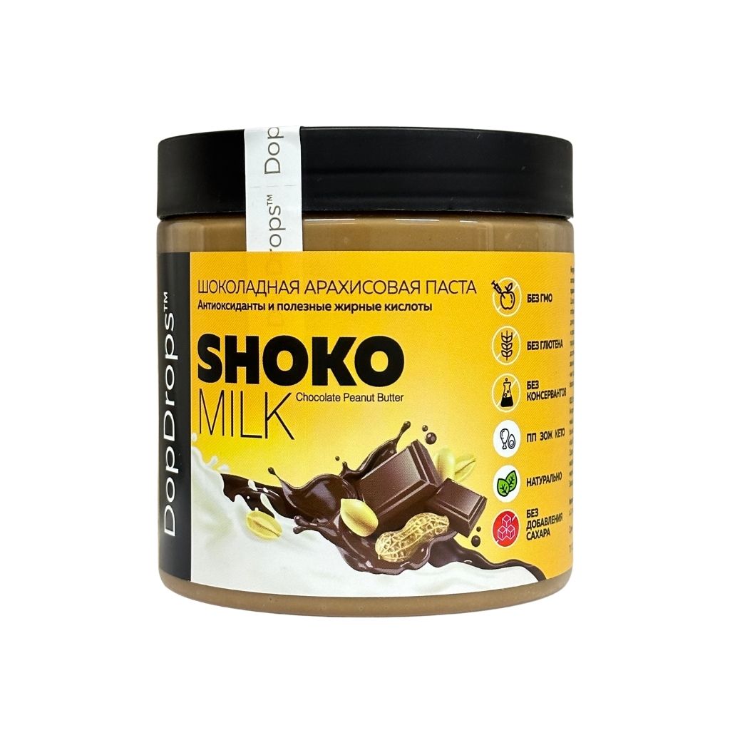DopDrops паста ореховая натуральная Шоко Милк Пинат Баттер 500 гр