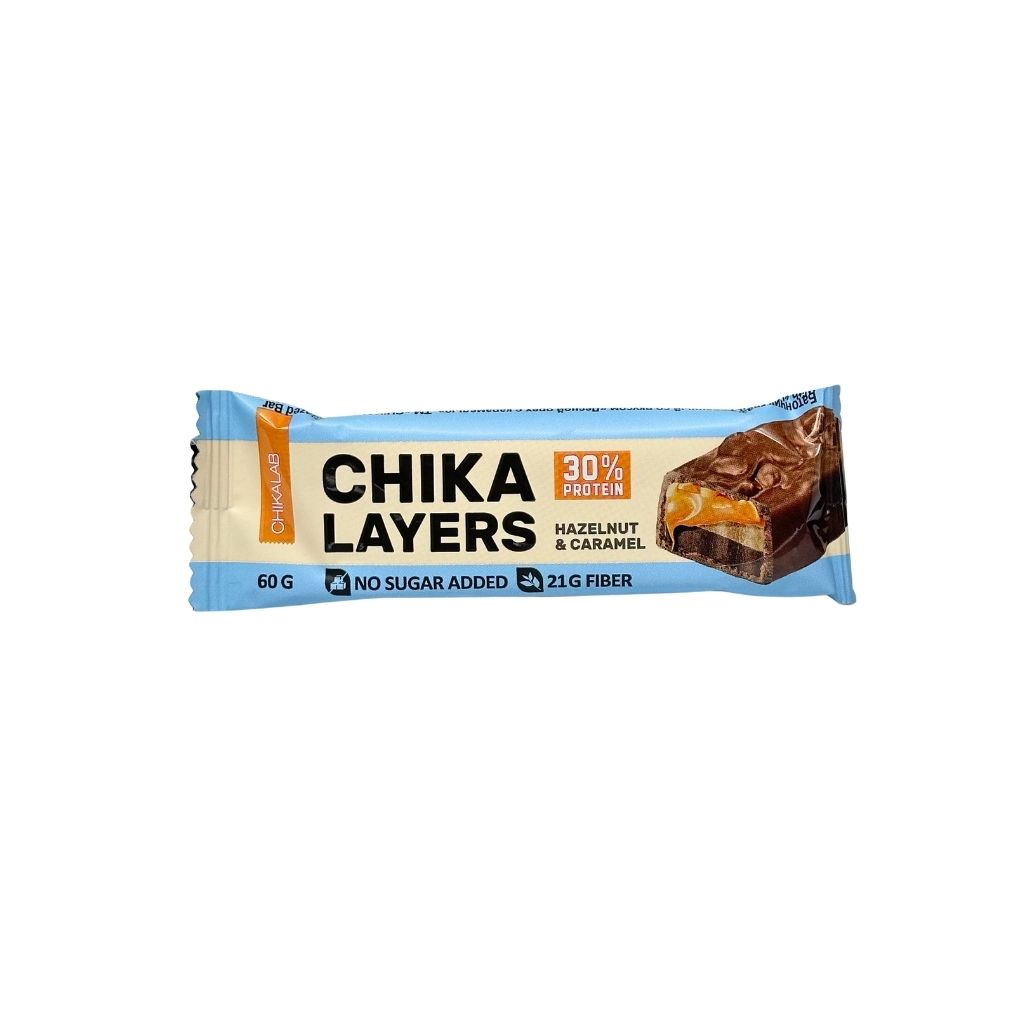 Chikalab Layers Батончик глазированный Лесной орех с карамелью 60гр