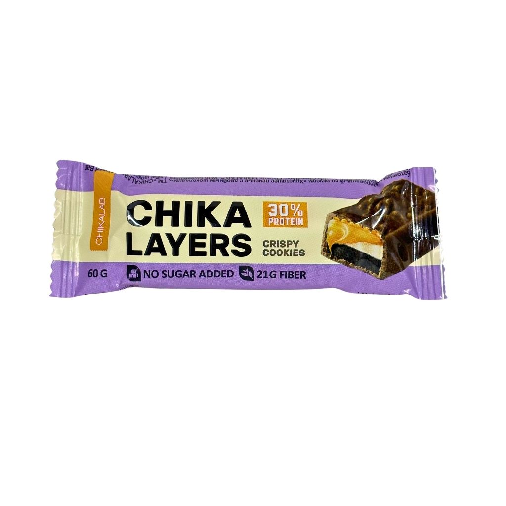 Chikalab Layers Батончик глазированный Хрустящее печенье двойным шоколадом 60гр