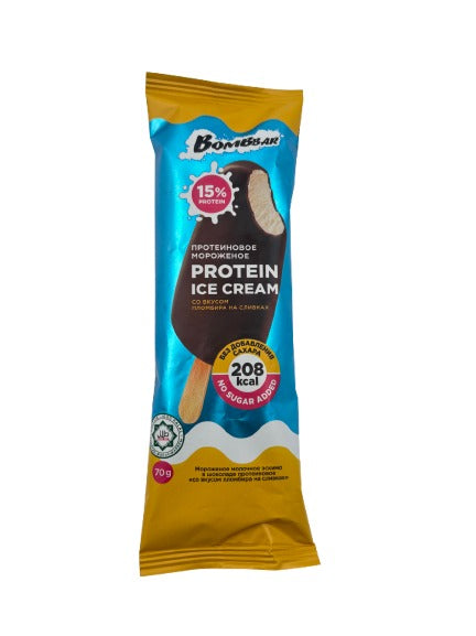 Bombbar Мороженое молочное эскимо в шоколаде протеиновое со вкусом пломбира на сливках 70гр