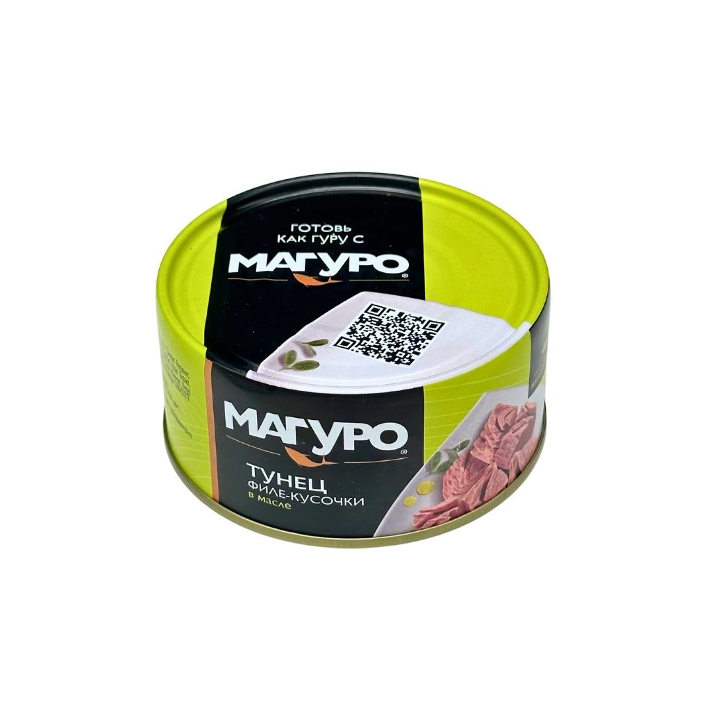Тунец Магуро желтоперый филе-кусочки в масле 170гр