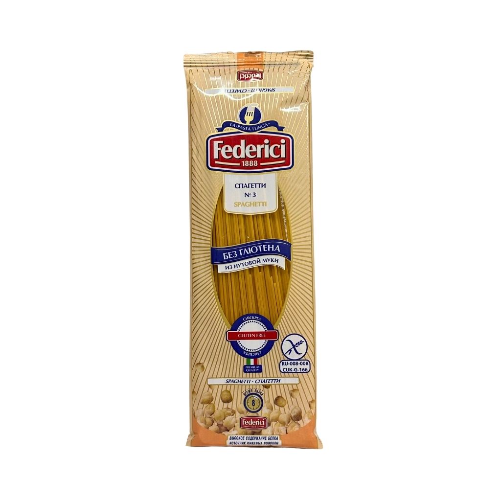 Federici Spaghetti Изделия макаронные без глютена из нутовой муки Спагетти 400гр