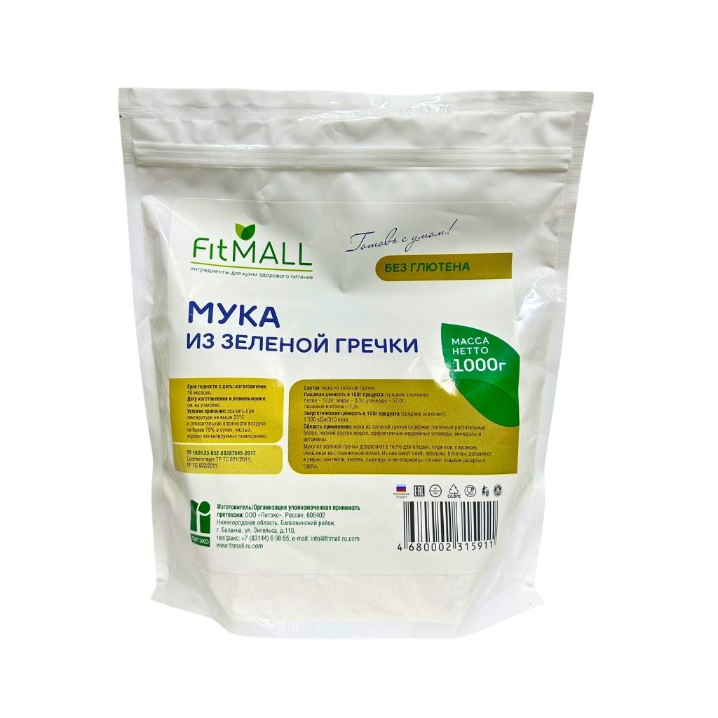 Fit Parad Мука из зеленой гречки 1кг дойпак
