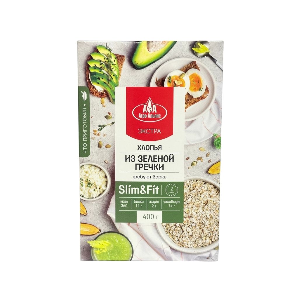 Хлопья из зеленой гречи Агро-Альянс 12*0,4 кг