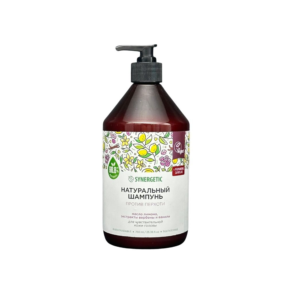 Синергетик Шампунь бессульфатный Против перхоти для чувствительной головы 750мл