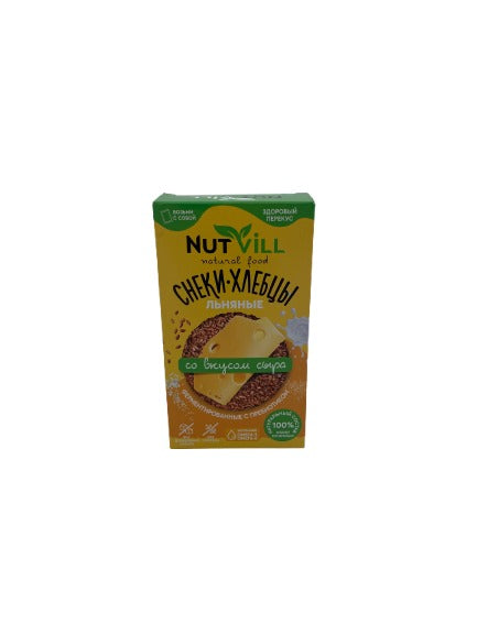 NutVill Снеки-хлебцы Со вкусом сыра ферментированные с пребиотиком без сахара и без глютена 70 гр