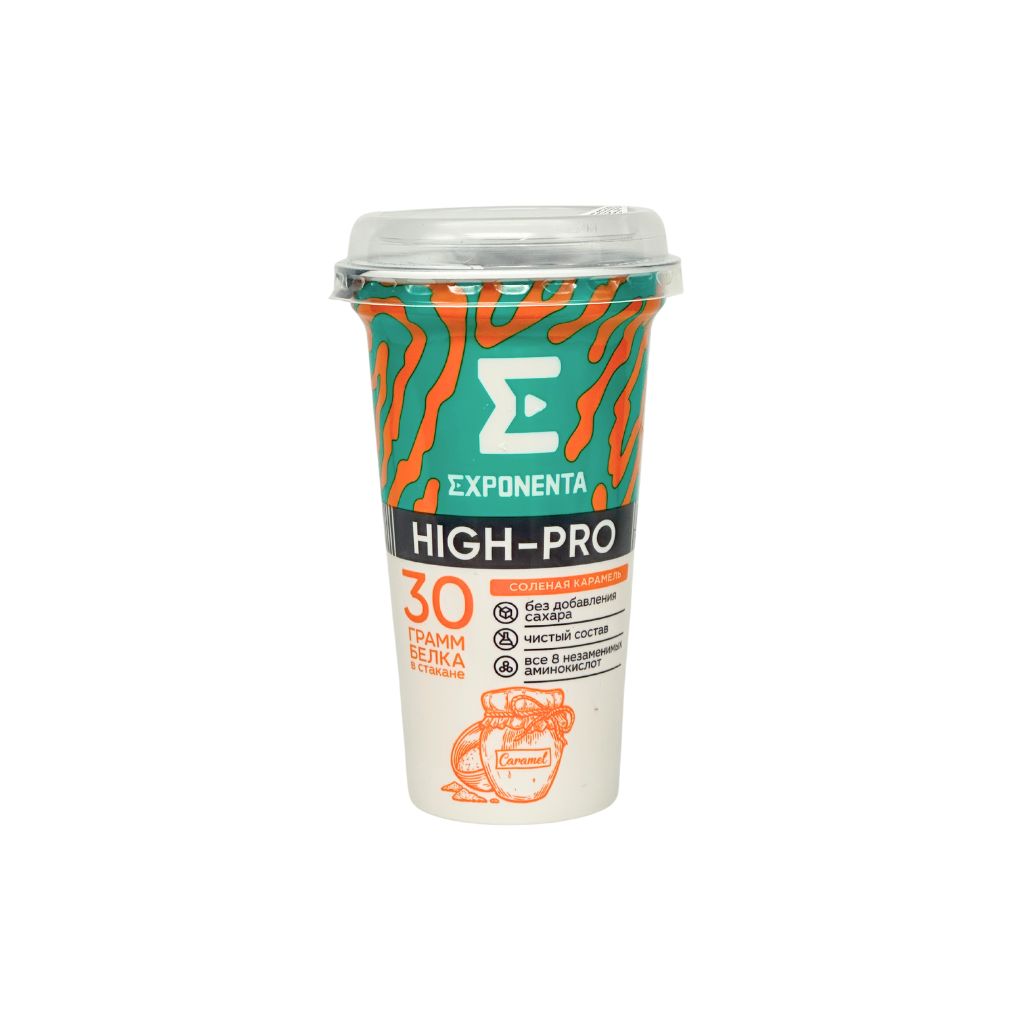 Exponenta Напиток кисломолочный ХАЙ-ПРО Соленая карамель 250гр