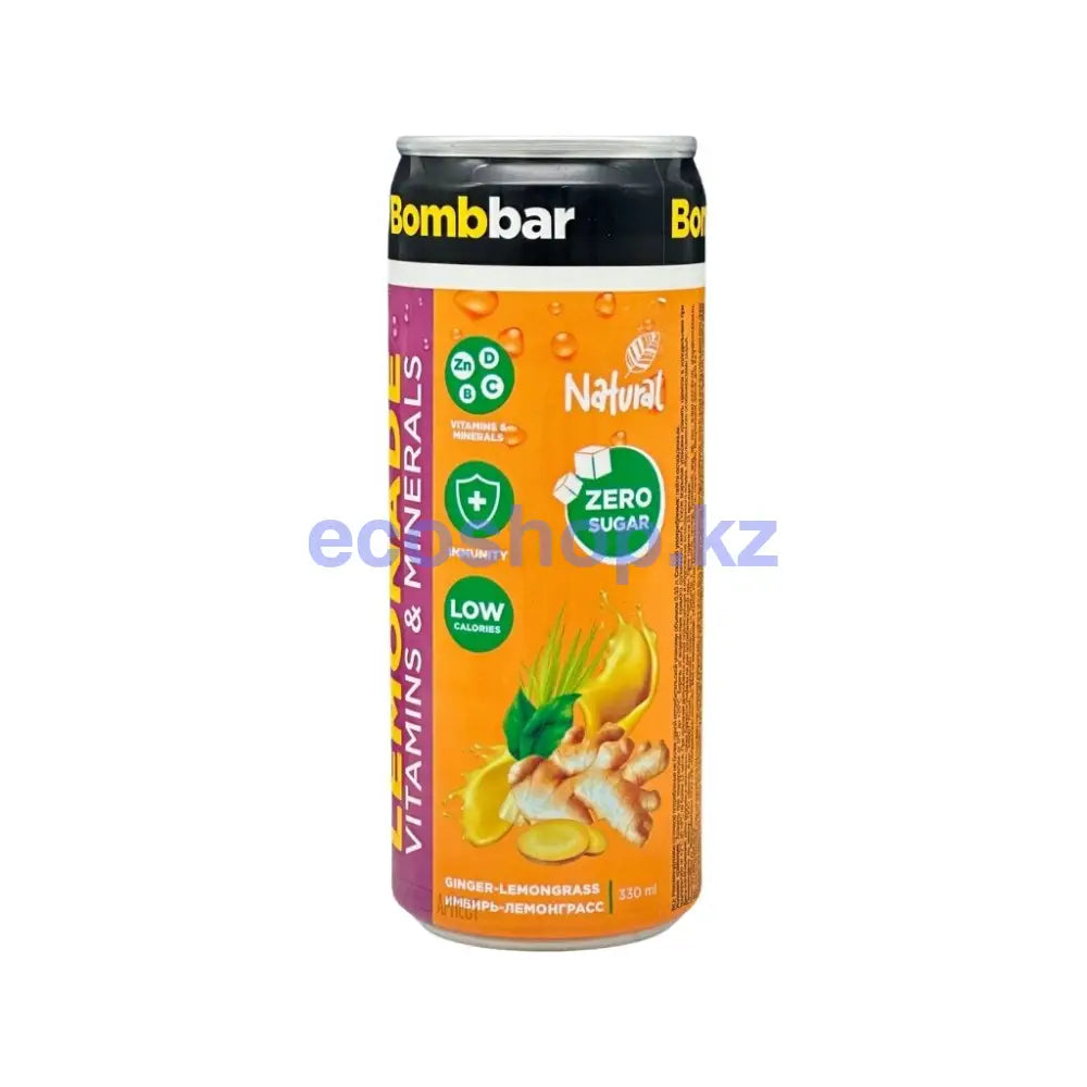 Bombbar Напиток безалкогольный газированный Лимонад со вкусом имбиря и лемонграсса 330мл Напиток