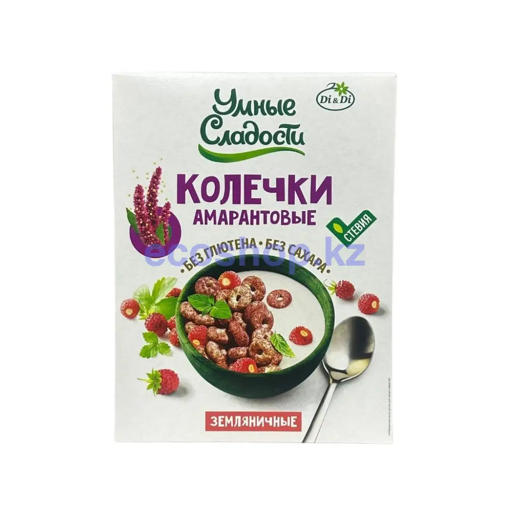 Ди Ди Колечки Умные сладости амарантовые Земляничные 150гр Сухой завтрак