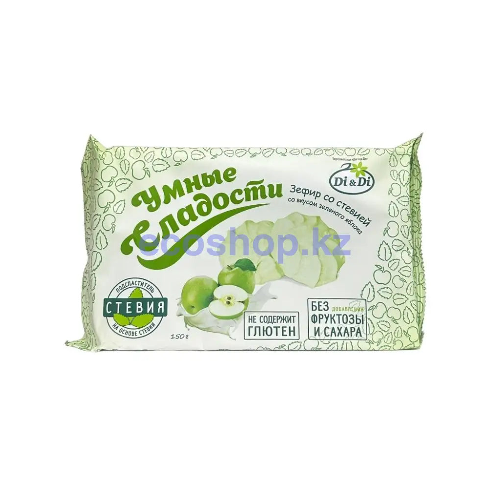 Ди Ди Зефир Умные сладости со вкусом зеленого яблока со стевией 150гр Зефир