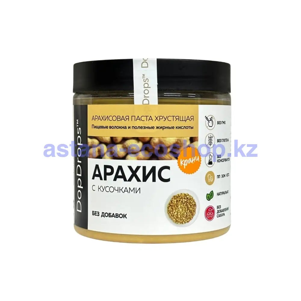 DopDrops паста Арахисовая Хрустящая кранч Без добавок 500 г. Паста