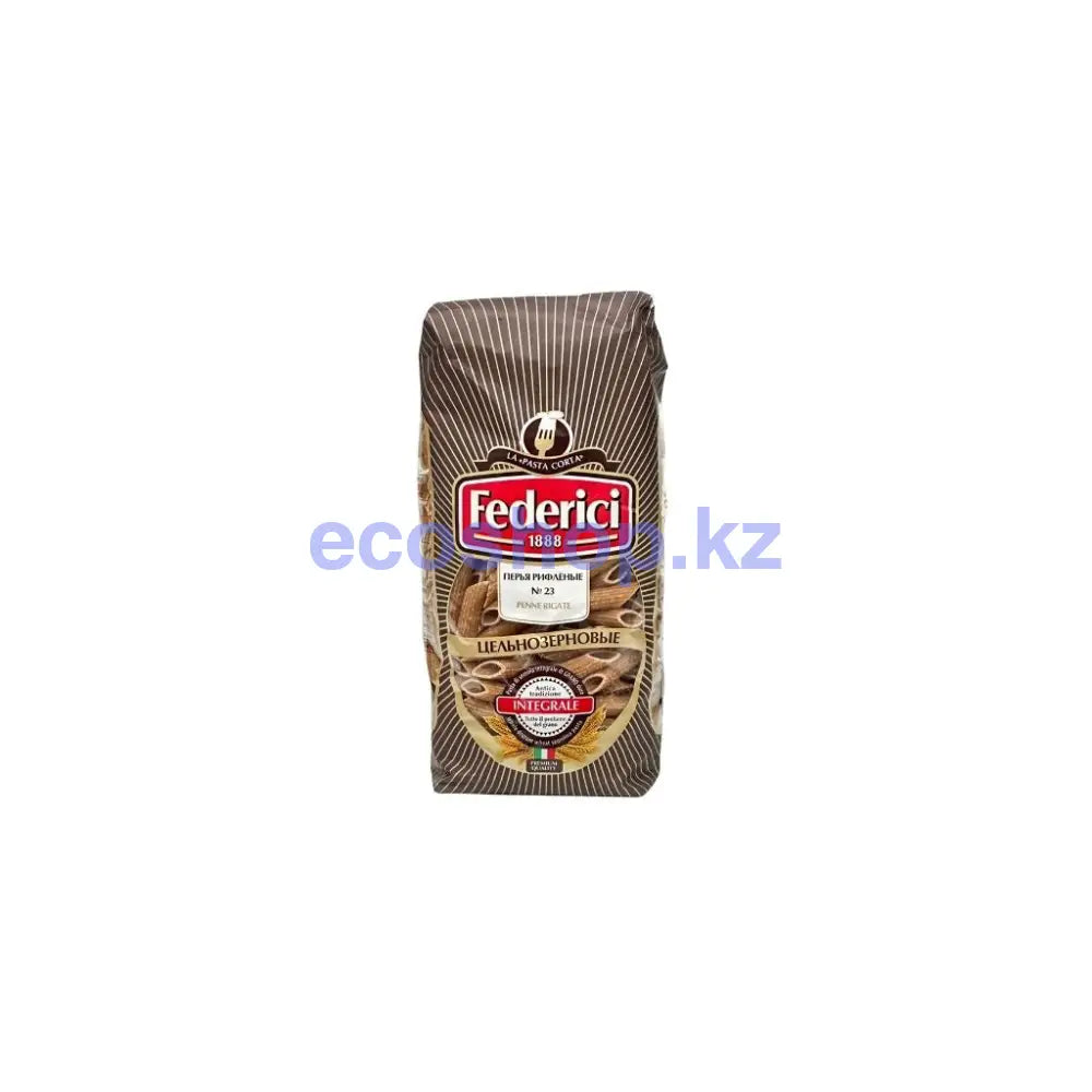 Federici Penne Rigate Integrale Изделия макаронные цельнозерновые Перья рифленые 400гр Макароны