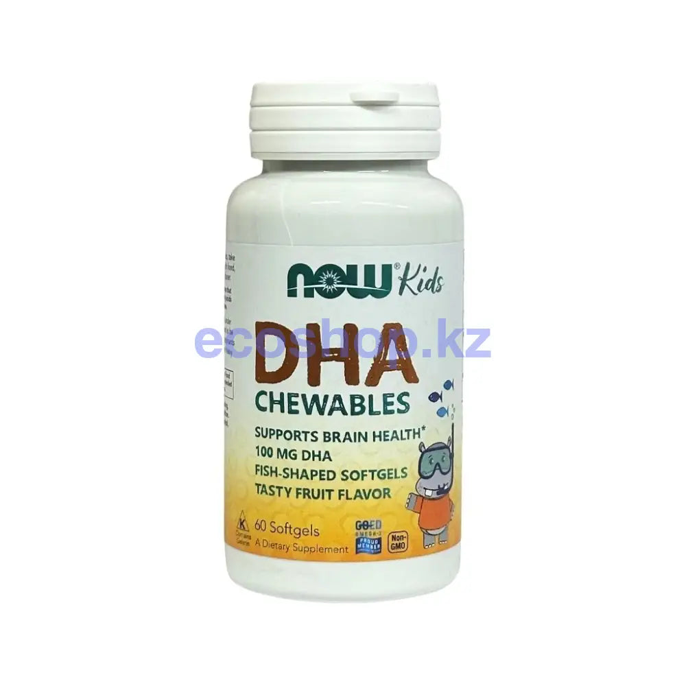 Now Омега-3 для детей Kids DHA Chewable 100mg 60softgels Витамины