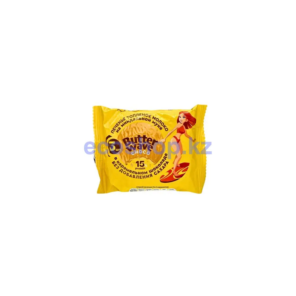 Протеиновое печенье «Топленое молоко» в карамельном шоколаде без сахара Butter Wave choco 42г Печенье