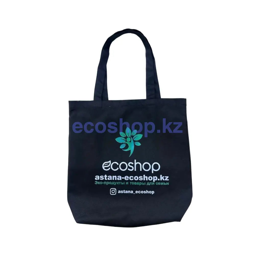 Сумка с логотипом EcoShop черная и бежевая Сумка