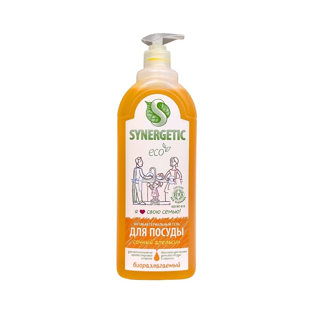 Синергетик Гель для мытья посуды Сочный апельсин 0,5л