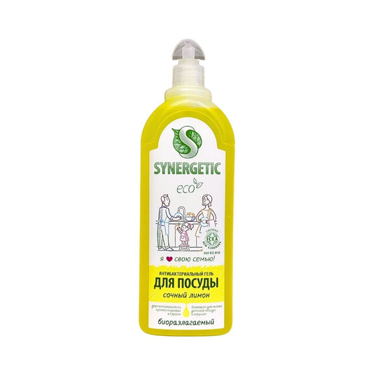 Синергетик Гель для мытья посуды Сочный лимон 1л