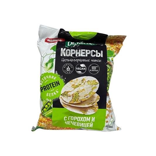 Dr Korner Чипсы цельнозерновые кукуруз-рисовые с горохом и чечевицей 50гр