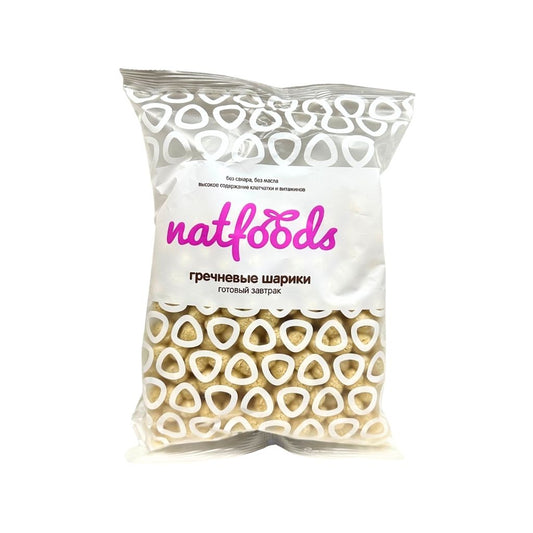 Natfoods Готовый завтрак сладкие гречневые шарики без сахара 75гр