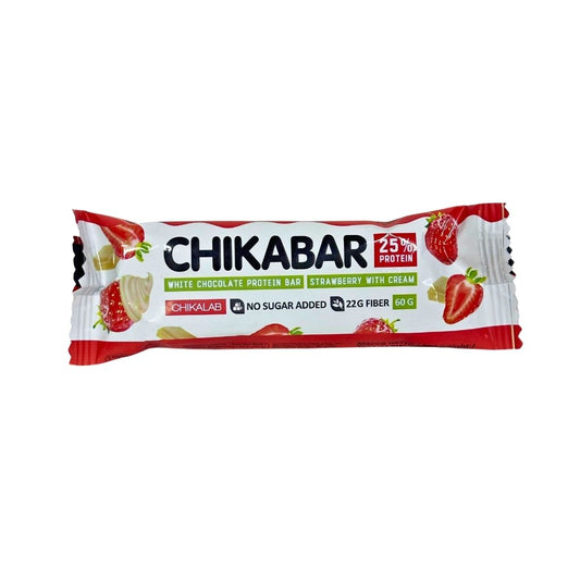 Chikalab батончик глазированный с начинкой Клубника со сливками 60г