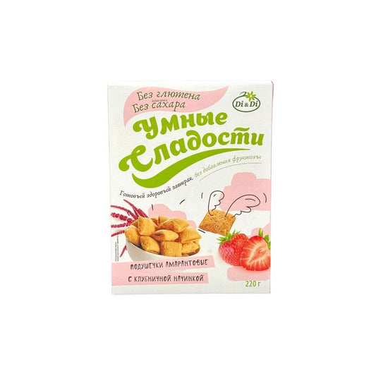 Ди Ди Подушечки амарантовые Умные сладости с клубничной начинкой 220гр