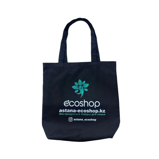 Сумка с логотипом EcoShop черная и бежевая