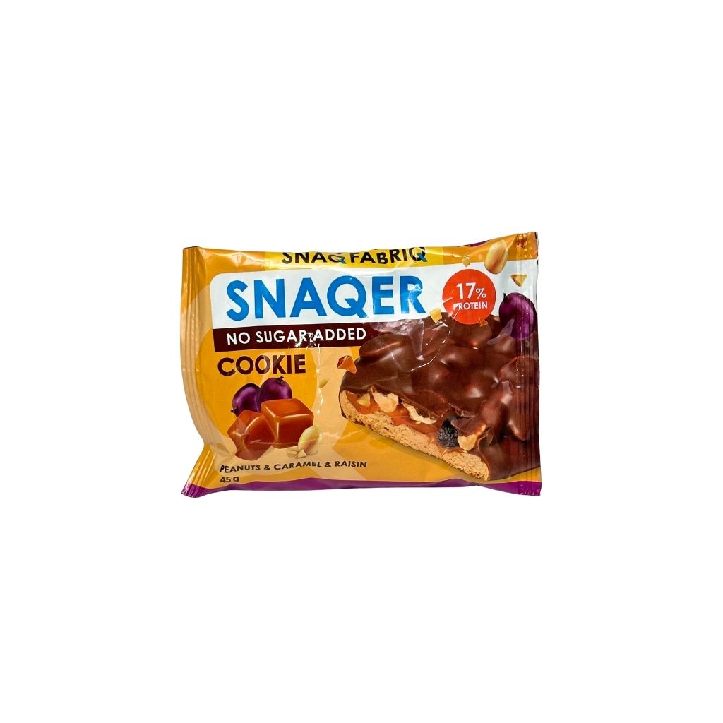 SNAQ FABRIQ печенье глазированное Арахис, изюм и карамель 45гр