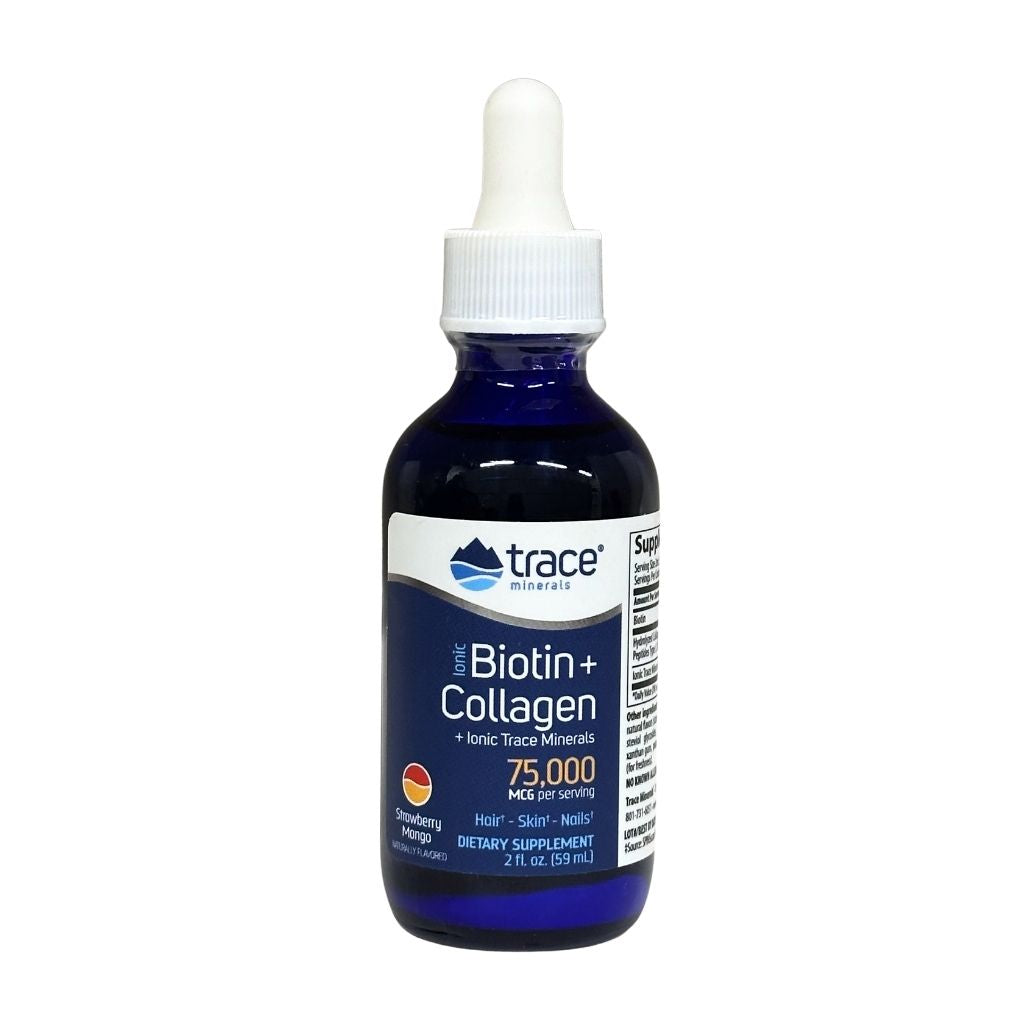 Trace minerals Ionic Biotin + Collagen, клубника и манго \ 
ionic Biotin+Collagen (Strawberry, mango) 59ml