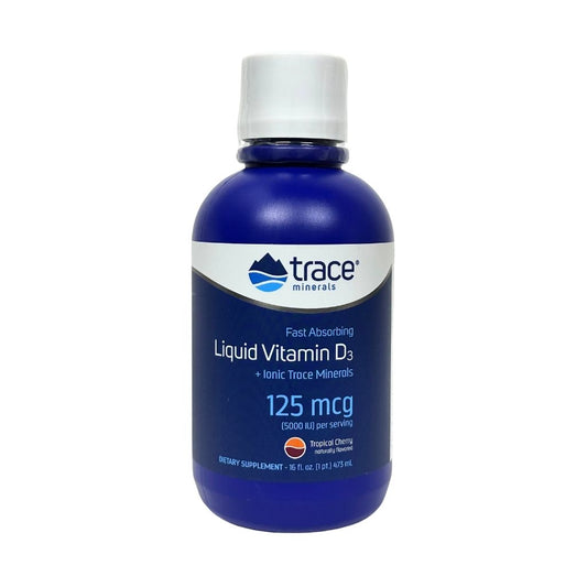 Trace minerals Жидкий витамин D3, тропическая вишня \ 
Liquid Vitamin D3 5000IU Tropical Cherry 473ml