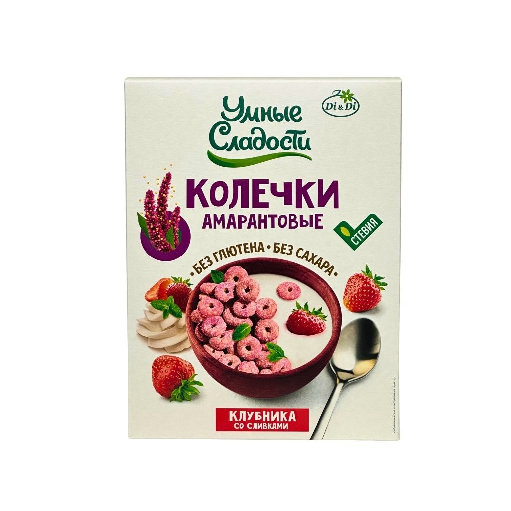 Ди Ди Колечки Умные сладости амарантовые Клубника со сливками 150гр