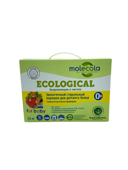 Molecola Экологичный стиральный порошок для белого и цветного детского белья 3600гр
