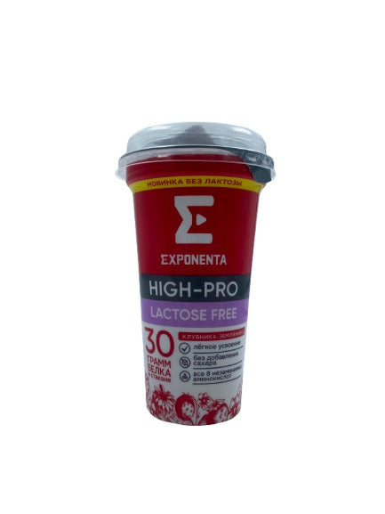 Exponenta Напиток кисломолочный ХАЙ-ПРО Клубника-земляника 250гр