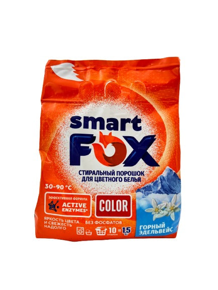 Синергетик Порошок для стирки Smart Fox Color Горный Эдельвейс 1.5кг