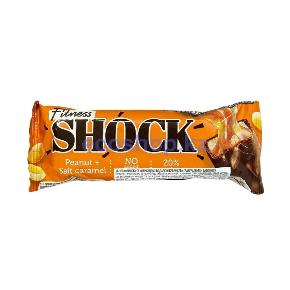 Батончик глазированный FitnesShock Соленая карамель-арахис 50гр Батончик
