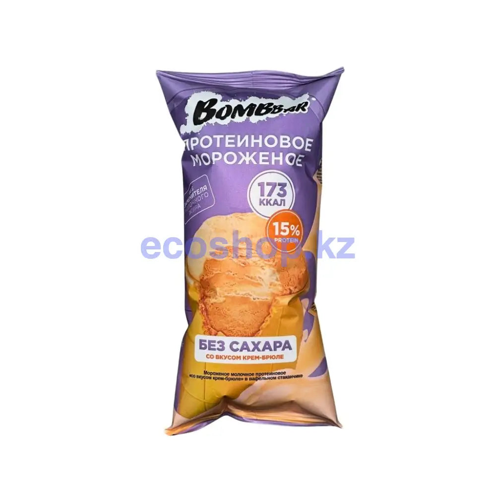 Bombbar Мороженое молочное протеиновое вафельном стаканчике со вкусом Крем-брюле 90гр Мороженое
