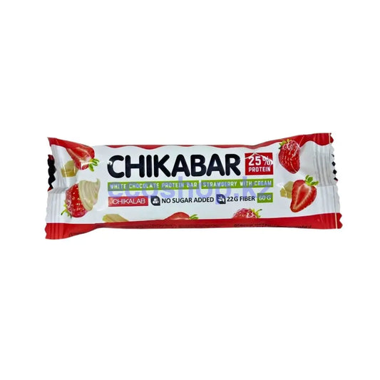 Chikalab батончик глазированный с начинкой Клубника со сливками 60г Батончик