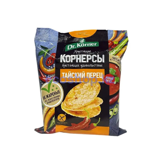 Dr Korner Чипсы цельнозерновые кукурузно-рисовые с тайским острым перцем 50гр Чипсы