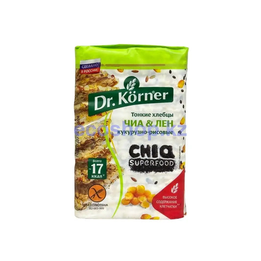 Dr Korner Хлебцы хрустящие Кукурузно-рисовые с чиа и льном 100гр Хлебцы