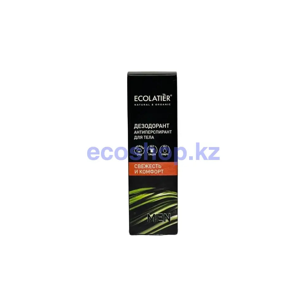 ECOLATIER Мужской дезодорант-антиперспирант для тела Свежесть и комфорт 50мл Дезодорант
