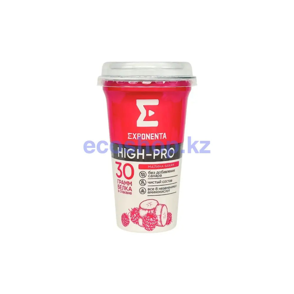 Exponenta Напиток кисломолочный ХАЙ-ПРО Малина-Банан 250гр Кисломолочный продукт