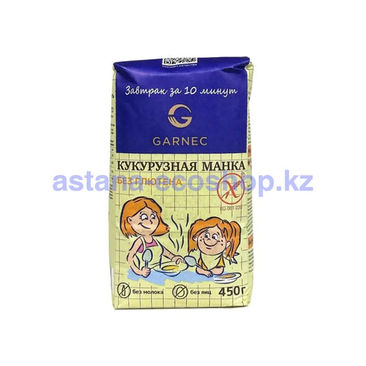 Гарнец Кукурузная манка 450гр Каша быстрого приготовления