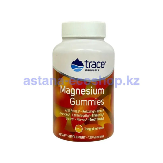 МАГНЕЗИУМ Гаммис со вкусом Мандарин Trace minerals Magnesium Gummies Tangerine Flavor 120 chewable Витамины