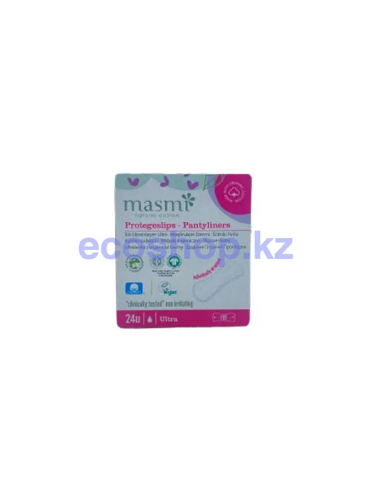 MASMI NATURAL COTTON Ежедневные ультратонкие гигиенические прокладки Мультиформ 24 шт Прокладки